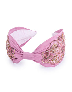 Pink Crystal Heart Headband